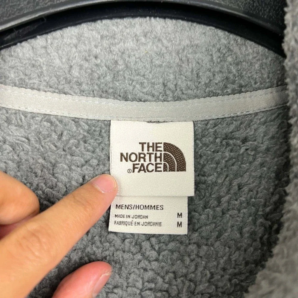 The North Face Fleece Jacket Men Medium Gray Full Zip Long Sleeve M